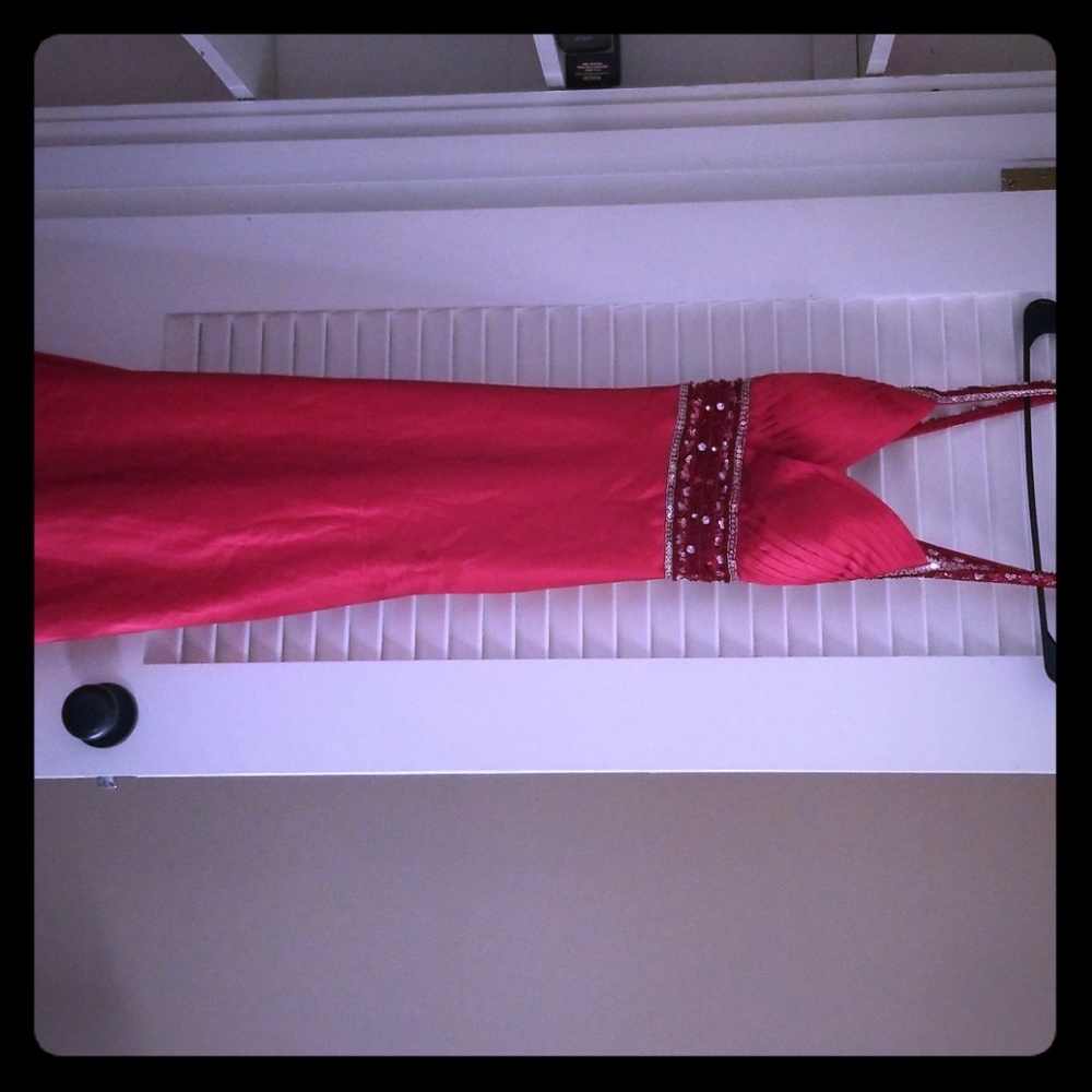 Red formal gown